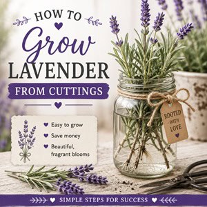 Learn how to grow beautiful lavender plants from cuttings with this easy step-by-step gardening guide. A simple and affordable way to grow more lavender for your herb garden, container garden, and favorite cottage garden flowers.