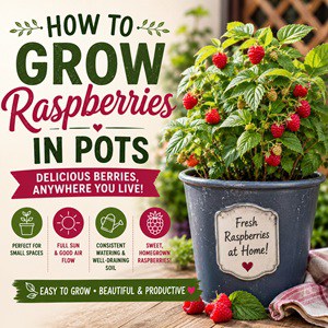 Learn how to grow raspberries in pots with this easy beginner-friendly guide. Discover the best containers, watering tips, and sunlight requirements for healthy raspberry plants. Perfect for patios, balconies, small spaces, and container gardening.