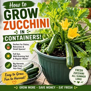 Learn how to grow zucchini in containers even if you only have a small patio or balcony. These easy container gardening tips will help you grow healthy zucchini plants with tons of fresh summer squash. Perfect for beginner gardeners, raised beds, and vegetable container gardens.