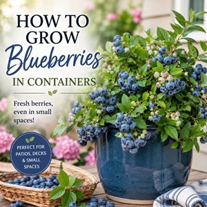 Learn how to grow blueberries in containers and enjoy fresh berries right from your patio, porch, or backyard! This beginner-friendly guide shares tips for choosing pots, soil, watering, and growing sweet blueberries in small spaces. Perfect for container gardening, cottage gardens, edible gardening, small backyard ideas, and growing fruit at home.