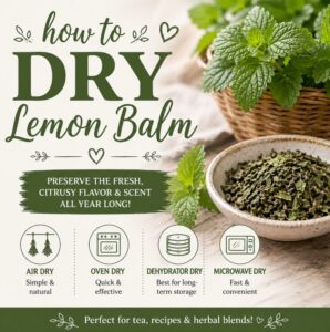 Save your harvest with these easy tips for preserving lemon balm and drying lemon balm properly. Perfect for homemade herb tea, lemon balm recipes, and long-term storage.