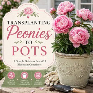 Learn how to successfully transplant peonies into containers for beautiful blooms on patios, porches, and small gardens. This simple gardening guide is perfect for anyone who loves cottage garden flowers like roses, foxgloves, hydrangeas, delphiniums, and lavender.