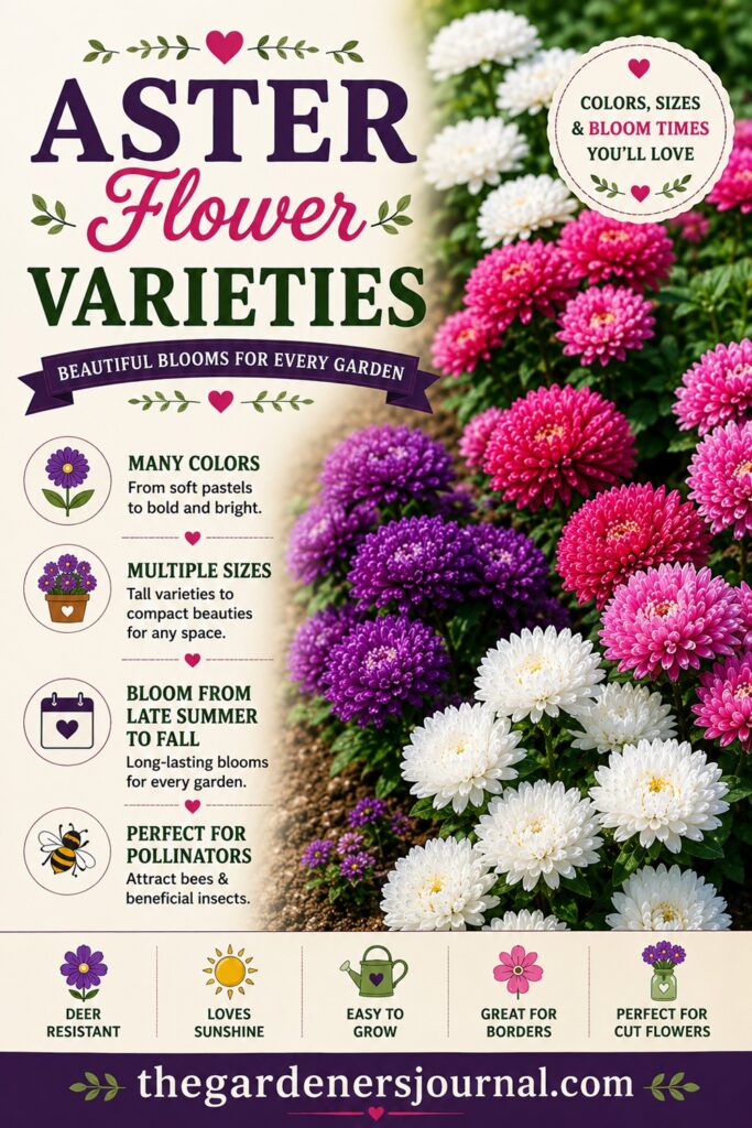 Looking for long-blooming flowers for your garden? Learn about the best aster varieties for borders, pollinator gardens, and cottage garden flowers. These easy-to-grow perennials provide gorgeous blooms from late summer through fall.