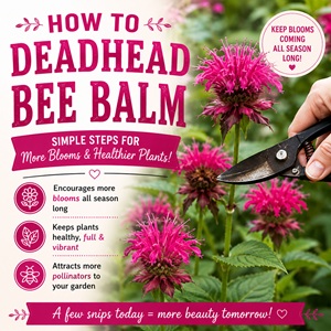 Learn how to deadhead bee balm to encourage continuous flowering, healthier growth, and a longer blooming season. This simple gardening task helps keep cottage gardens colorful while attracting bees, butterflies, and hummingbirds. Perfect for gardeners who love from scratch living and pollinator-friendly flowers.